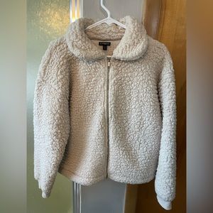 Express size large white/cream sherpa coat